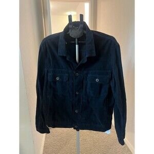 EIDOS Navy Blue Velvet Corduroy Button Up Jacket Made in Italy Size XXL